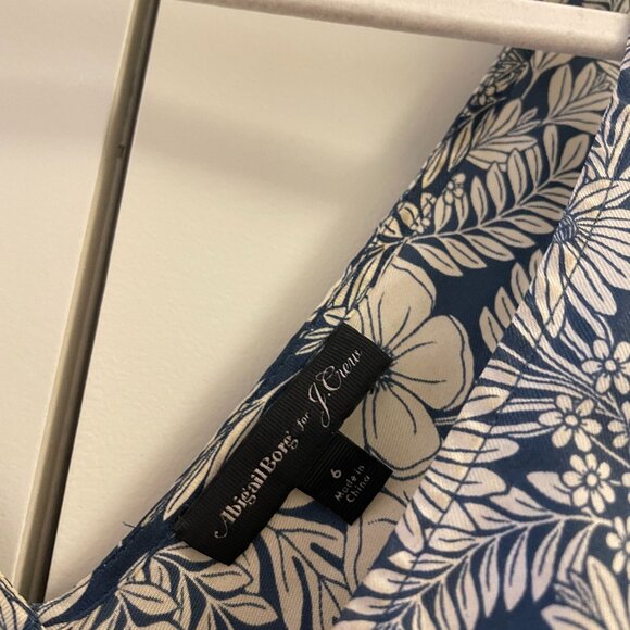 Abigail Borg J. CREW‎ Silk Blue Floral Slip Top AND Skirt Women's Size 6 SET - Picture 6 of 10